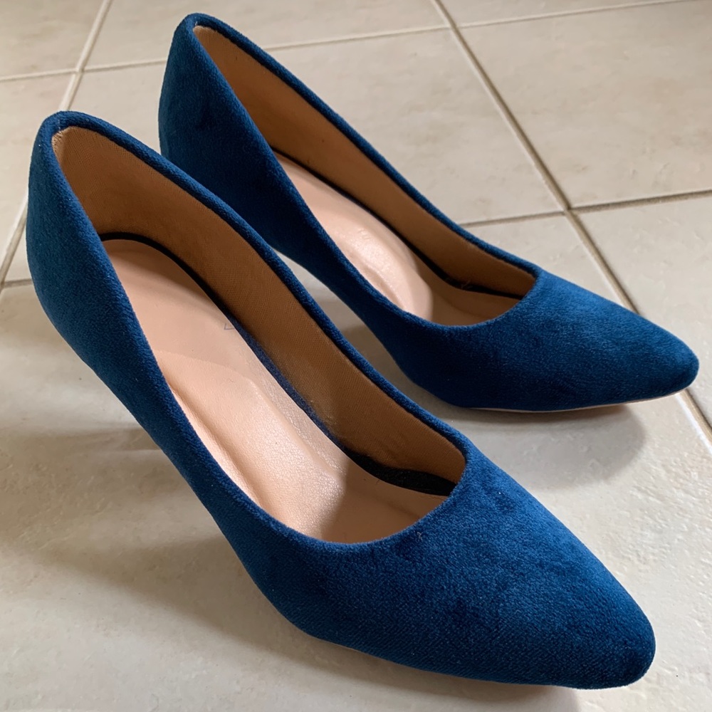 🇨🇦 Blue High Heel Shoes - (Clear Heel)